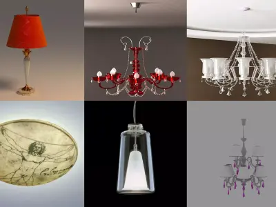 10 lamps  models pack 3D model