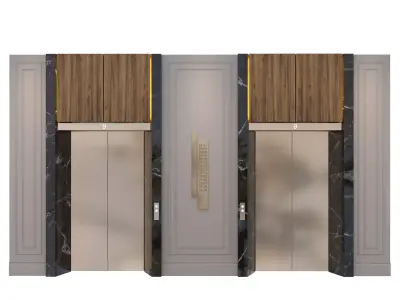 Elevator set of doors 3D model