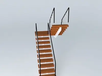 Stairs wooden staircase Free 3D model