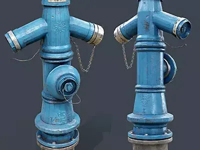 Croatian Fire Hydrant Low-poly 3D model