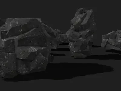 Mountain cliff Rocks - PBR Pack 08 Low-poly 3D model