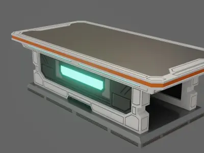 Sci-Fi Work Bench - Low Poly - Game Ready - PBR Low-poly 3D model