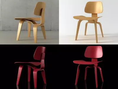 DCW Dining Chair Wood 3D model