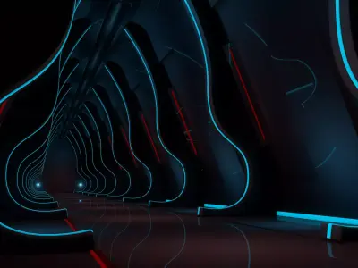  Sci fi Tunnel 3D model