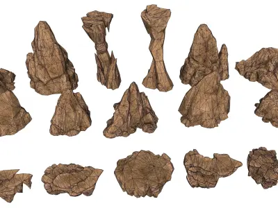Collection - Rocks group of 3D model