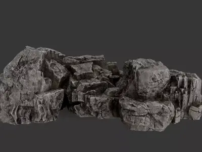 Cliff Rock with Multiple Textures Low-poly 3D model purchase