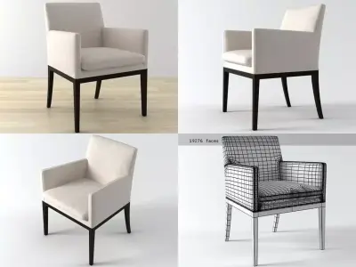 Debbie four different chairs with upholstered seats 3D model