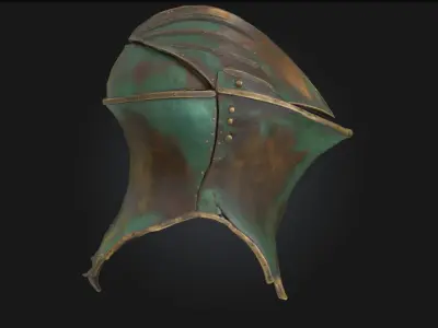 Bronze Knight Helm  Valor Cast in Metal 3D model