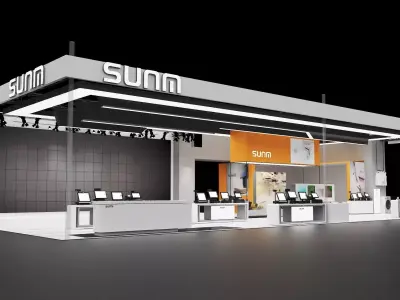 Modern Minimalist Trade Show Booth 3D model