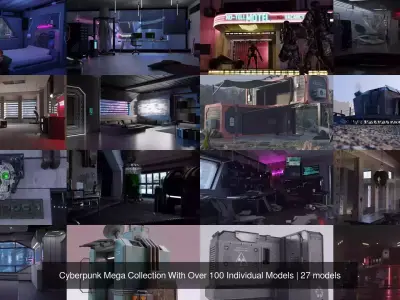 Cyberpunk Mega Collection With Over 100 Individual Models 3D Model Pack