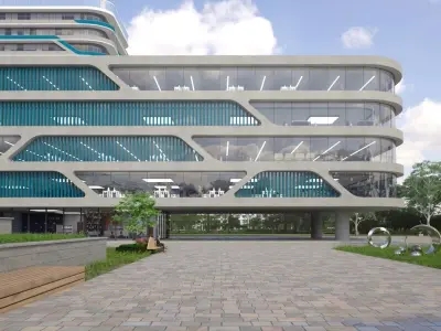 Modern style Office Building 3D Scene 3D model