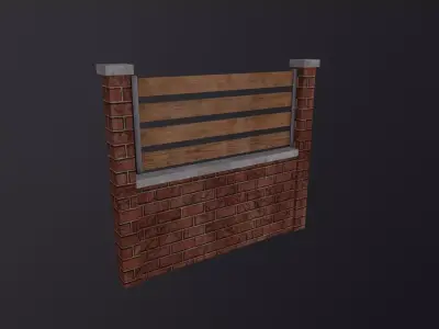 fence 3D Model Low-poly 3D model