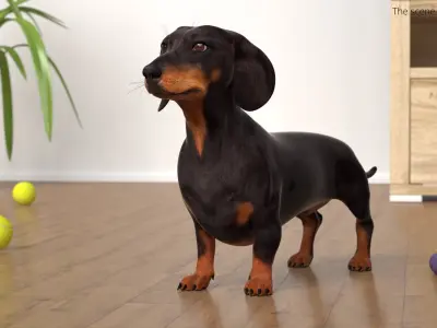  Domestic Wiener Dog with Short Legs Black 