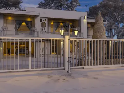 MODERN HOUSE COELEGYNE PANDURATA 3D model