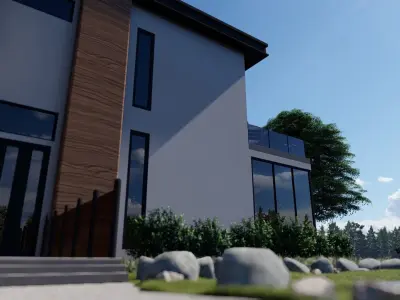 One-Story Residential Building 3D model