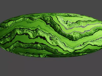 Bread with material looks like cucumber peel  Free low-poly 3D model
