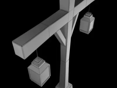 Old Street Lamp 2  Low-poly 3D model