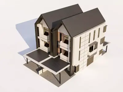Modern  Townhouse Residential Unit 3D model