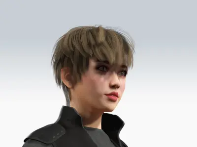 Sexy SCifi Character - Fully Rigged 3D Low-poly 3D model