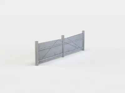 Fence segment Low-poly 3D model