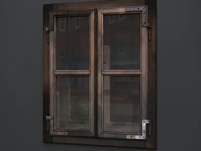 Small Wood Window 3D model