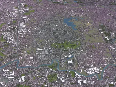 Tangerang - 3D City Model Low-poly 3D model