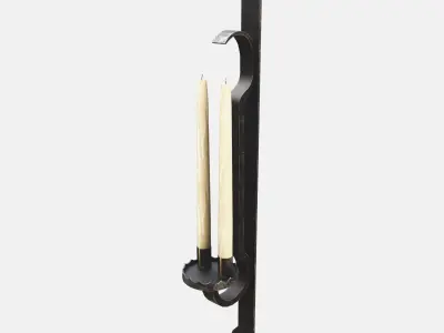 Medieval Torch Low-poly 3D model 2