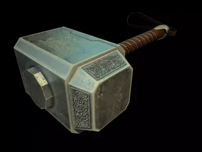 Thor Hammer  LOW POLY Low-poly 3D model