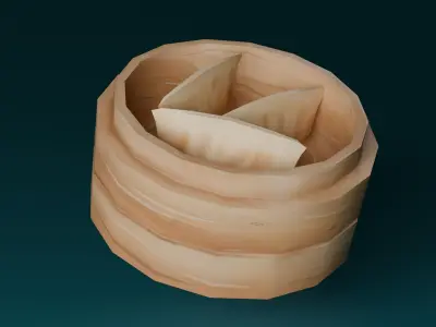 Hand-painted dumplings Low-poly 3D model
