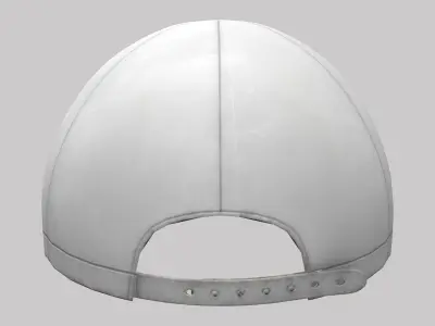 White Golfer Cap Hat Low-poly 3D model