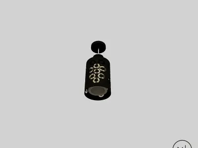Gold Modern led - ceiling lamp 3D Model Low-poly 3D model