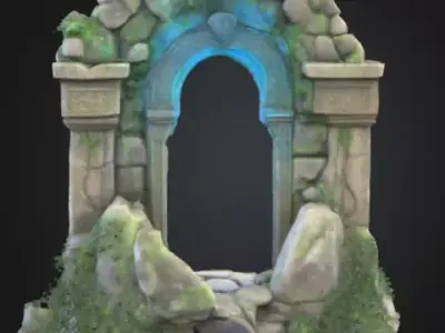 Ancient Portal Low-poly 3D model