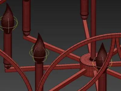 McCarty Gold Leaf Chandelier 3D model