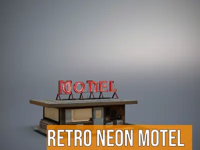 Retro Neon Motel model pack Low-poly 3D model