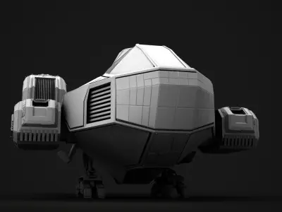 Small transport ship 3D model