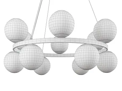 BUBBLES BRASS RING PENDANT LIGHT Low-poly 3D model