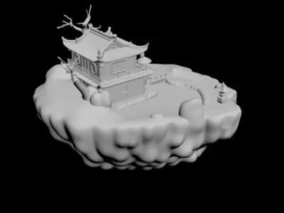 Sky courtyard pavilion 3D model