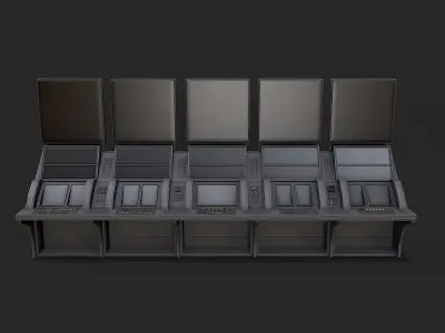 Control Desk 2 Low-poly 3D model