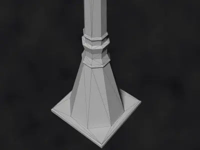 Low poly city lamp post Low-poly 3D model
