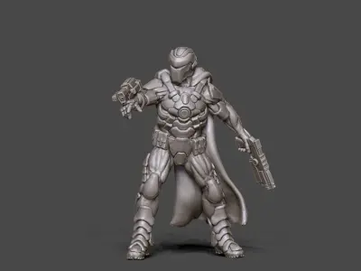 Space Bounty hunter - 35 mm scale 3D print model