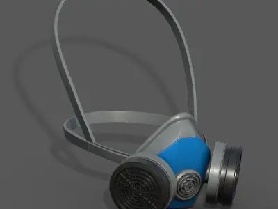 Gas mask respirator military combat  Low-poly 3D model