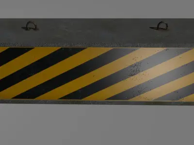 Concrete Barrier 3D model Low-poly 3D model
