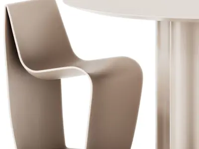 Saba Italia Teatro Magico Table and Sign Matt Chair 3D model
