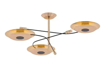 HENDRIX gold ceiling light with three circular discs 3D model
