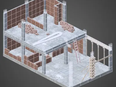 Simple construction 2 Low-poly 3D model