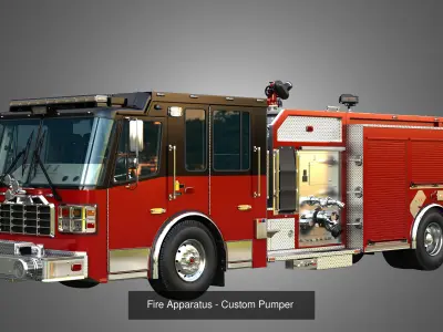 Ferrara Fire Apparatus - Fire Trucks  3 in 1 3D Model Pack