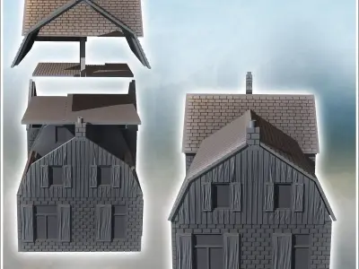 Set of houses on the Son bridge Netherlands - World War Two Seco 3D print model