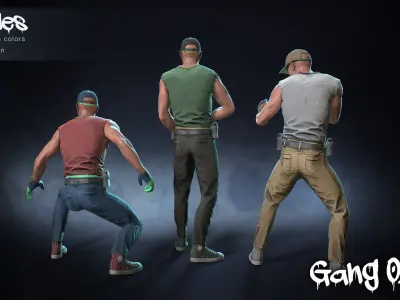 Male Gang 02 Low-poly 3D model