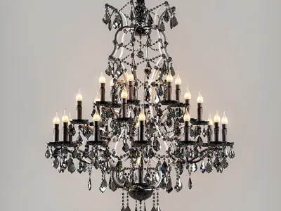 Home Concept Crystal Chandelier Large Low-poly 3D model