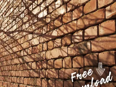FREE Scanned PBR Texture Scanned Worn Loft Brick Wall 4k 8k 16k Texture